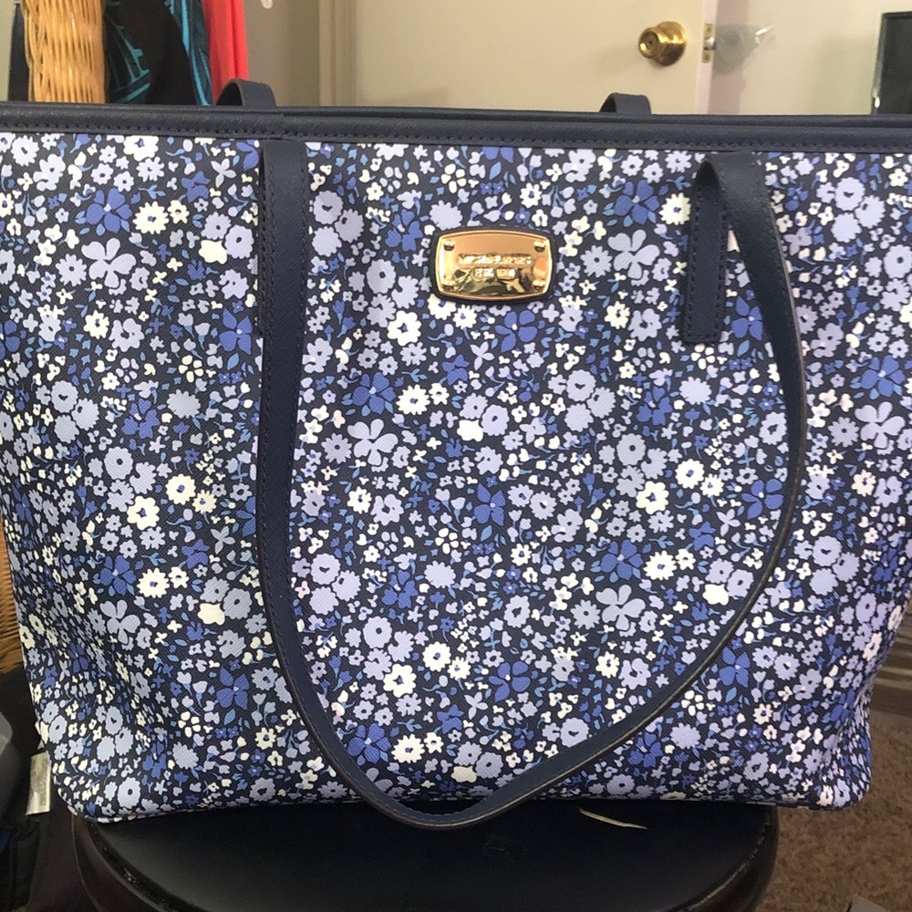 Michael Kors Blue Floral Tote